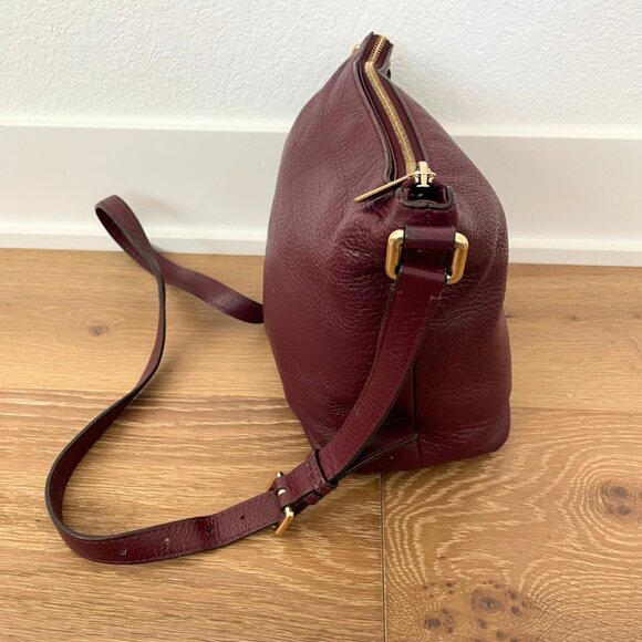 Michael Kors Purse Burgundy Maroon Red Oxblood Leather Pebbled 30T5GBFM2L Red - Picture 10 of 16